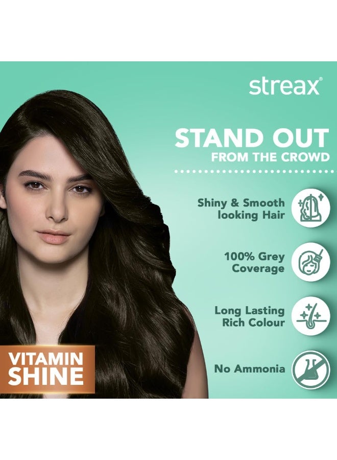 Streax Crème Permanent - 5 Light Brown Hair Color- 140 Ml, 100% Grey Coverage, Ammonia Free, Long Lasting For Women(Colourant Tube 60G,Developer Bottle 60Ml,Conditioner 20G) - Image 3